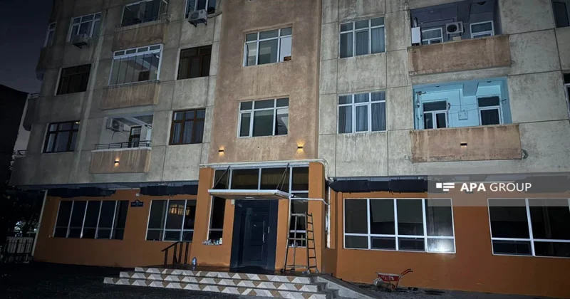 Yasamalda yanğından sonra bina sakinləri təhlükəsizlik məqsədilə içəri buraxılmır