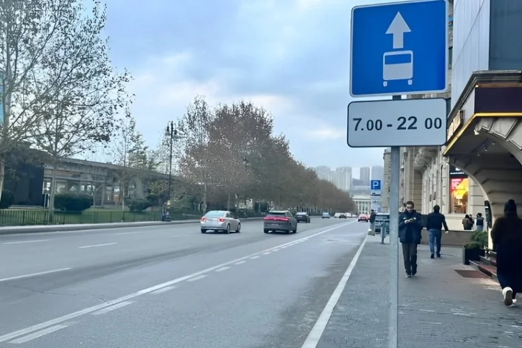 Avtobus zolağı ilə bağlı yol nişanlarının quraşdırılmasına başlanılıb