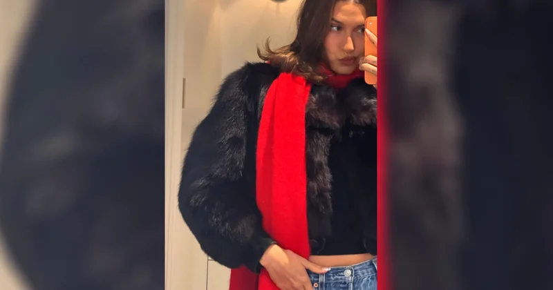 Жена Джастина Бибера в топе и укороченной шубе показала пресс