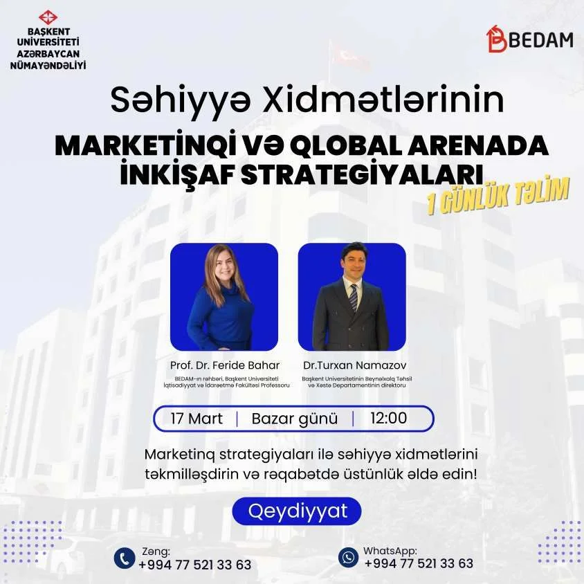 Həkimlər və klinika rəhbərləri üçün Təlim Səhiyyə xidmətlərinin marketinqi