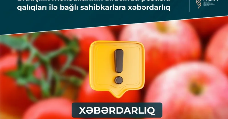 Bitkiçilik məhsullarının ixracında pestisid qalıqları ilə bağlı sahibkarlara xəbərdarlıq
