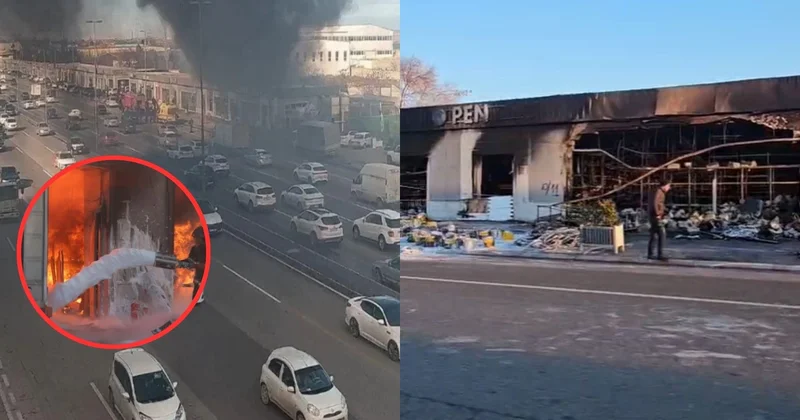 Dərnəgül bazarında yanğın olan obyektdən GÖRÜNTÜLƏR