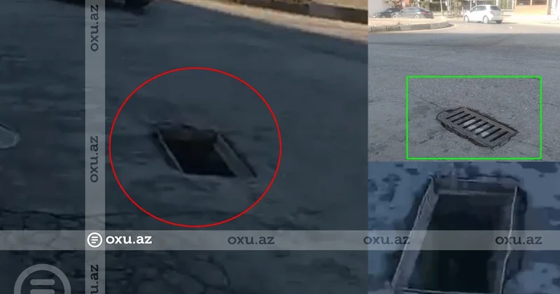 Yasamalda yağış barmaqlığının oğurlanması FACİƏYƏ SƏBƏB OLA BİLƏRDİ: Sürücü son anda qəzadan yayınıb