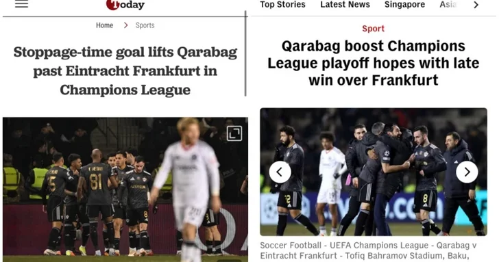 Победа Карабаха над Айнтрахтом вызвала резонанс в зарубежной прессе