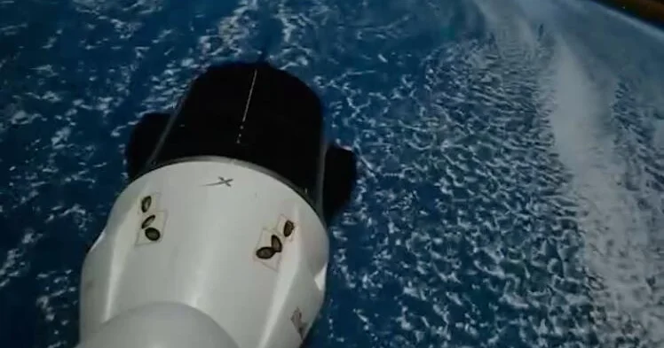 Завораживающие кадры ночного пролета космического корабля Crew 11 ВИДЕО