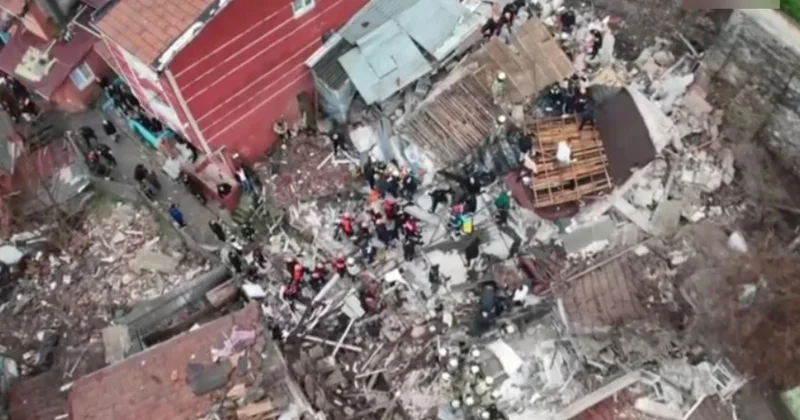 İstanbulda bina çökdü Ölən var Yenilənib Video
