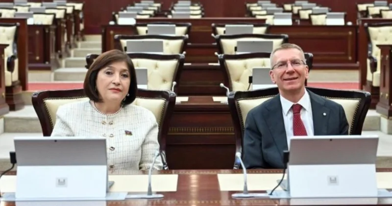 Latviya Prezidenti Sahibə Qafarova ilə görüşüb