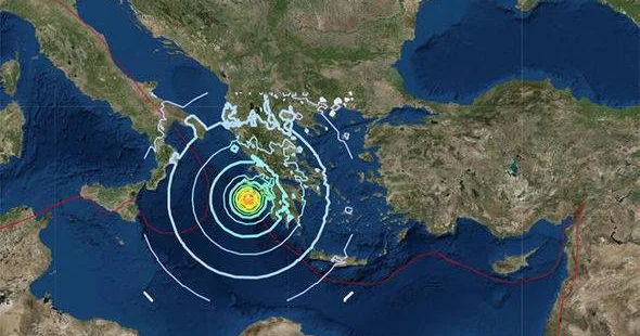 У побережья Греции произошло землетрясение магнитудой 6,2