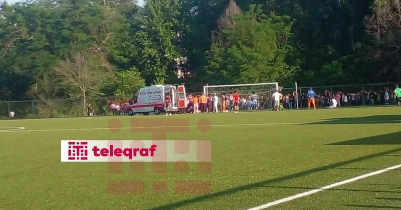 Mingəçevir Karvan matçında dəhşət: Futbolçunun dili qatlandı, oyun dayandırıldı