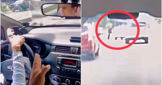 Təlimçiyə irad bildirən taksi sürücüsü özü də piyadanı vurmaqdan son anda yayındı VİDEO