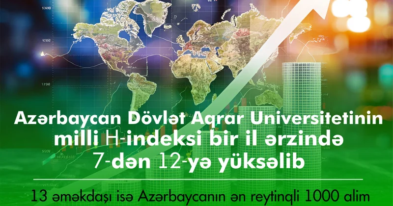 ADAU nun milli H indeksi yüksəlib, 12 əməkdaşı ən reytinqli 1000 alim siyahısında yer alıb