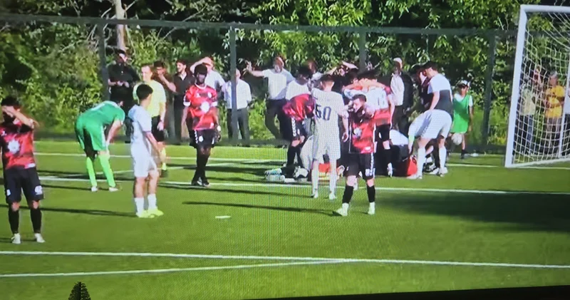 Mingəçevirdə qorxulu anlar futbolçunun dili qatlandı FOTO