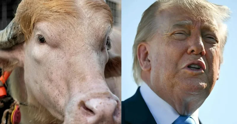 Saçlarına görə Trampa bənzədilən qurbanlıq camış gündəm oldu FOTO