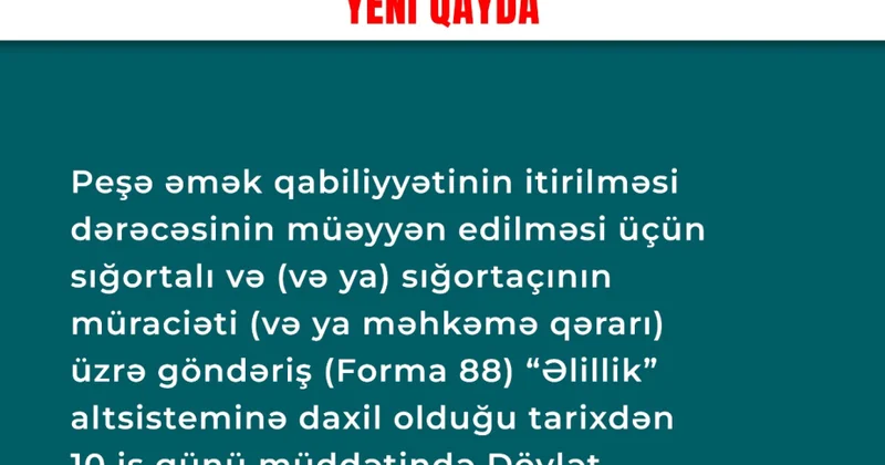 Peşə əmək qabiliyyətinin itirilməsi dərəcəsi necə müəyyən olunacaq?