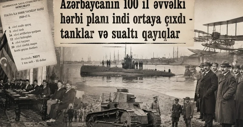 Azərbaycanın 100 il əvvəlki hərbi planı indi ortaya çıxdı tanklar və sualtı qayıqlar