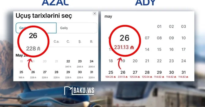 Bakıdan Tbilisiyə təyyarə ilə 1 saata 228 AZN, qatarla 9 saata 231 AZN ŞİKAYƏT
