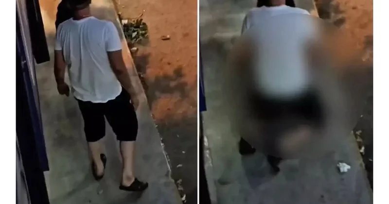 Küçədə iti zorlayarkən yaxalandı Tükürpədici hadisəni sakinlər lentə aldı