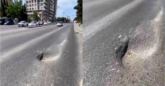 Məhəmməd Hadi küçəsində təhlükəli mənzərə: 3 aydır tədbir görülmür VİDEO
