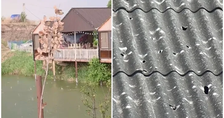 Крупный град повредил дома и уничтожил посевы в нескольких селах Агстафинского района