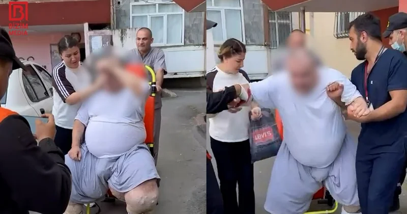 Bakıda 330 kiloqram çəkisi olan kişi evdən belə çıxarıldı ÖZƏL/VİDEO