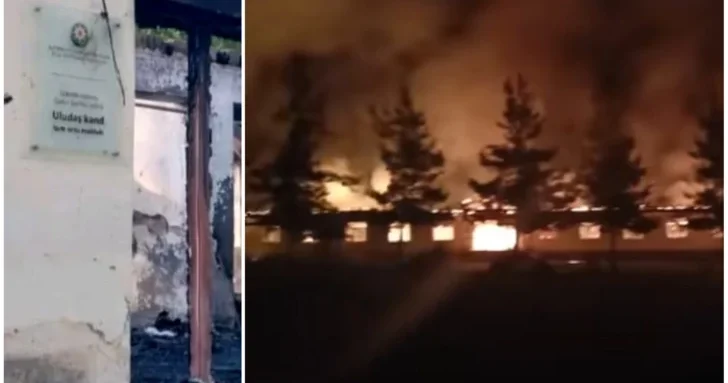 В Габалинском районе полностью сгорело здание сельской школы