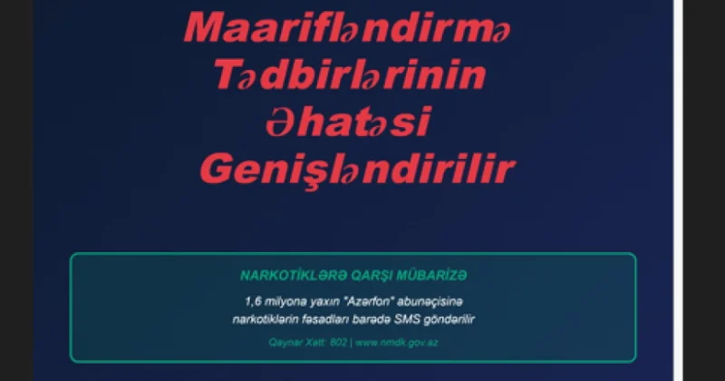 Abunəçilərə narkotiklərin fəsadları ilə bağlı SMS bildirişlər göndərilir