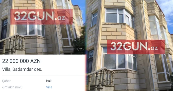 Bakının ən bahalı mülklərindən biri satışa çıxarıldı: 22 milyon manata villa