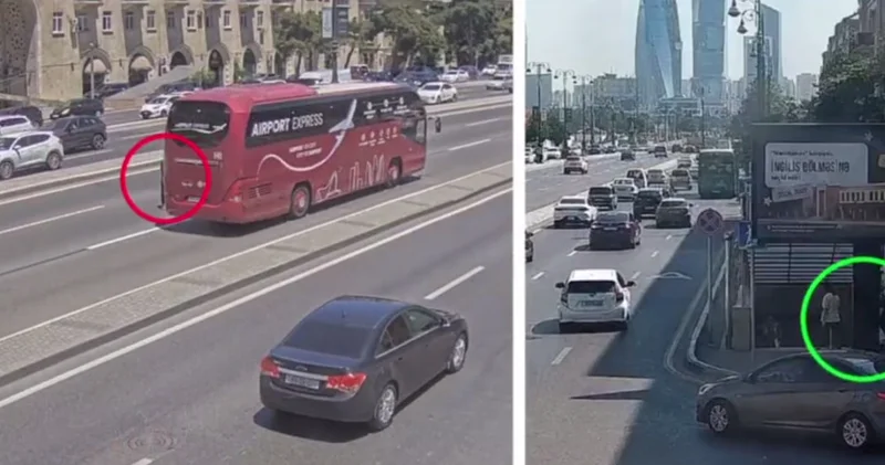 Prospektdə yolu keçən piyadaların düşdüyü dəhşətli qəzalar ANBAAN VİDEO