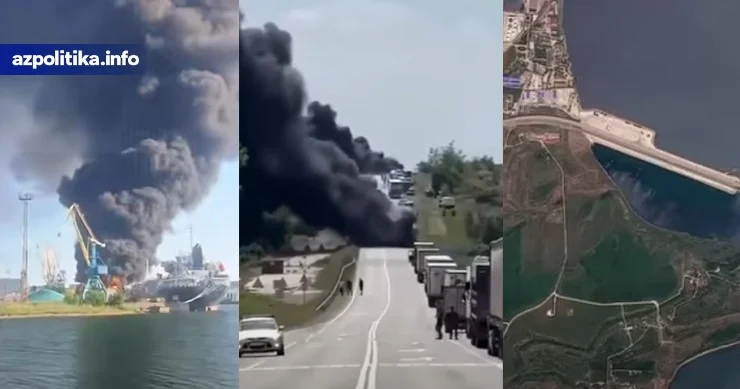 KÖRPÜLƏR, GƏMİLƏR, NEFT BAZALARI… Krım yenə alov və tüstü içində + VİDEOLAR