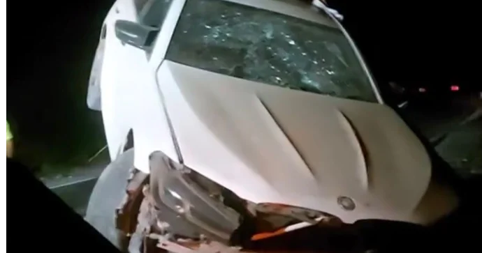 Döngəyə sərt girən sürücü “BMW”ni aşırıb xəstəxanalıq oldu VİDEO