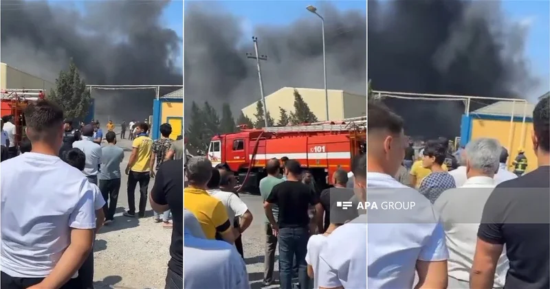 Предотвращено распространение огня на красильном заводе в поселке Ашагы Гюздек ОБНОВЛЕНО