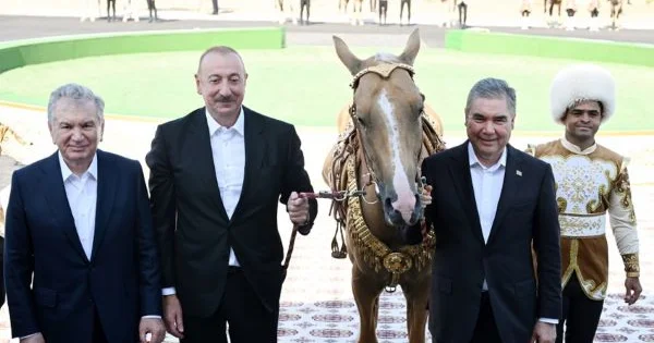 Berdiməhəmmədov İlham Əliyevə “Taus” ləqəbli at hədiyyə edib FOTOLAR