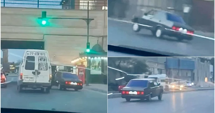Nizamidə “Tofaş”la “avtoş”luq edən sürücü yol boyu təhlükə saçdı VİDEO