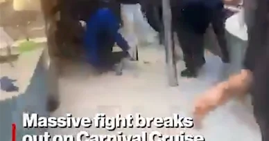 Массовая драка туристов на круизном лайнере ВИДЕО