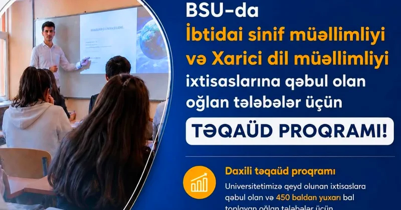 BSU da Gələcəyin müəllimi olmaq istəyən oğlan abituriyentlərə xüsusi fürsət!
