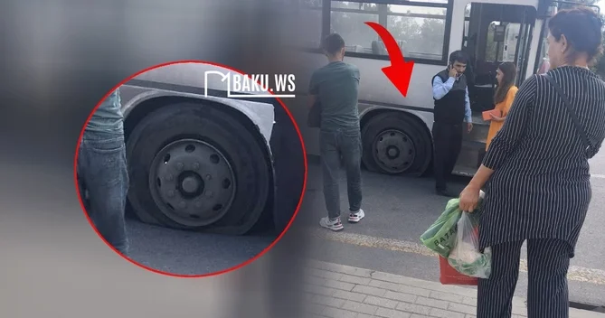 Bakıda sərnişin avtobusunda qorxu dolu anlar Hərəkətdə olan zaman TƏKƏRİ PARTLADI