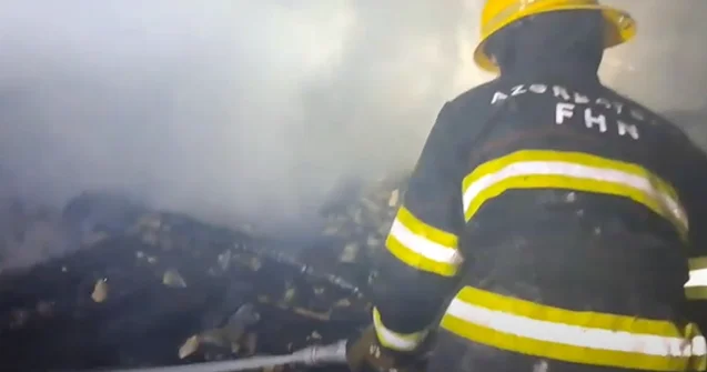 Yasamalda yanan mənzil söndürüldü