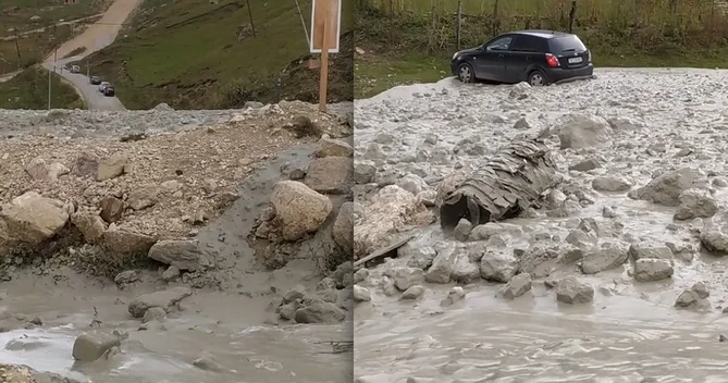 Laza kəndinə sel gəldi Vulkanla səhv saldılar