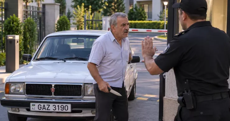 Qardaşının şirkətinə maşınla buraxılmadı, bıçağa əl atdı Bakıda