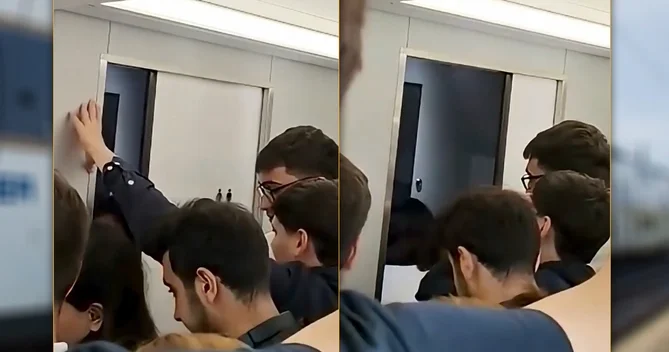 Sumqayıt Bakı qatarında sıxlıq: Sərnişinlər ayaqyolunda dayanmalı olublar