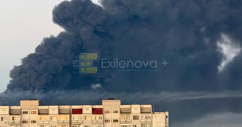 Dronlar Samara şəhərinə hücum etdi: Neft emalı zavodunda yanğın VİDEO