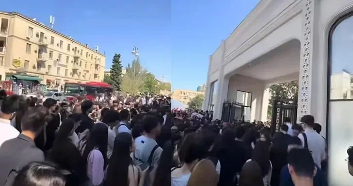 У входа в Бакинский государственный университет произошла давка среди студентов