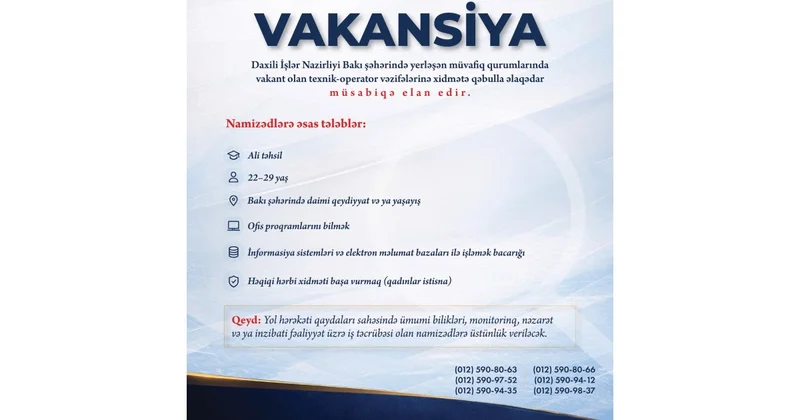 DİN də xidmətə qəbulla əlaqədar müsabiqə elan edilib