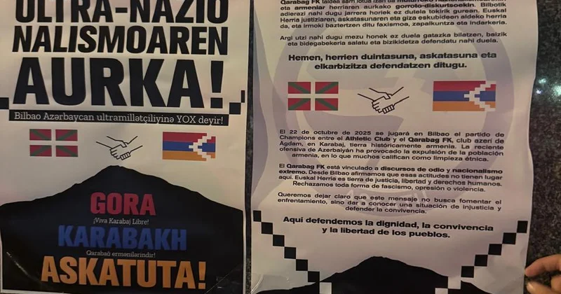 Провокация против "Карабаха" в Бильбао перед матчем ЛЧ ФОТО