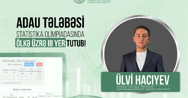 ADAU tələbəsi Statistika olimpiadasında ölkə üzrə III yer tutub