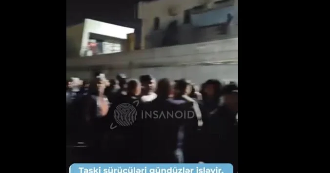 AYNA qarşısında izdiham Taksi sürücüləri icazə sənədi üçün gecədən növbəyə durmalı olurlar + VİDEO