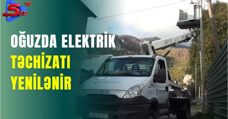 Elektrik dayaqları və xətləri dəyişdirilir