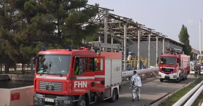 FHN SOCAR ın Heydər Əliyev adına Neft Emalı Zavodunda yanğın taktiki təlim keçirib