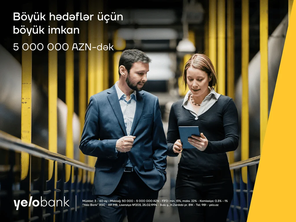 Yelo Bankdan 12 ay güzəşt müddətli biznes krediti