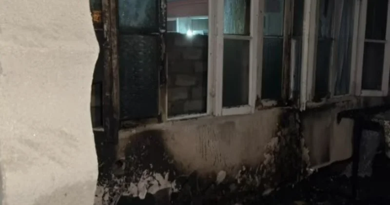 Şəkidə evdə yanğın FOTOLAR